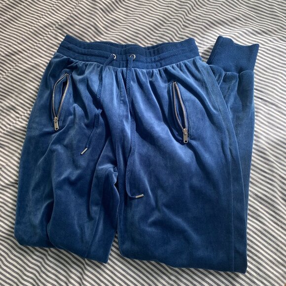 Blue velour joggers - Picture 1 of 5